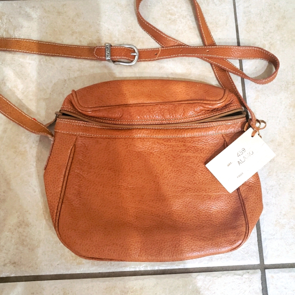 Genuine leather Boho crossbody bag. New.